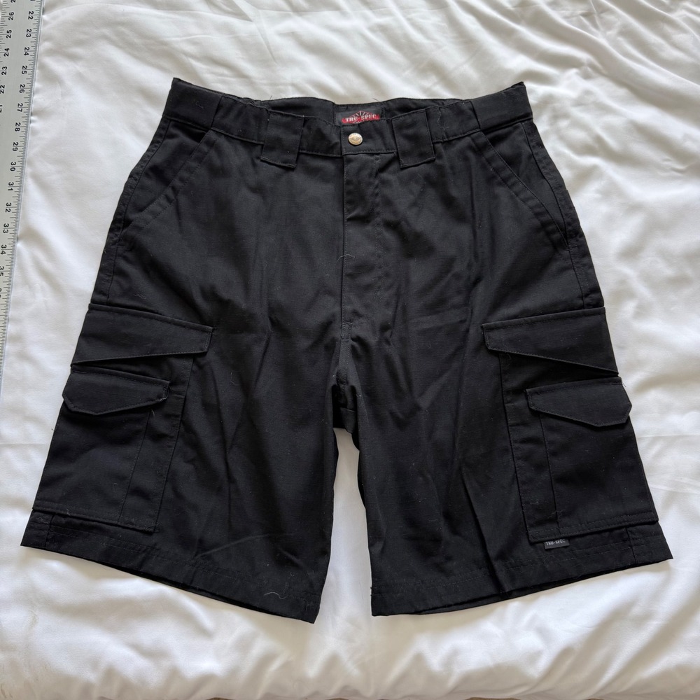 TRU-SPEC 24-7 Series Mens Black Tactical Cargo Ripstop Shorts Size 34